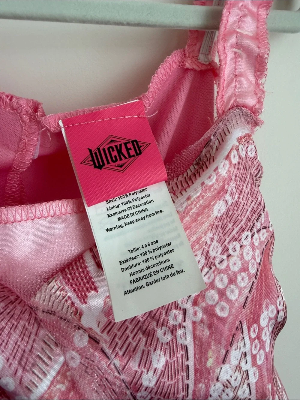 Universal’s Wicked Glinda Pink Bubble Sparkle Girls' Costume Dress